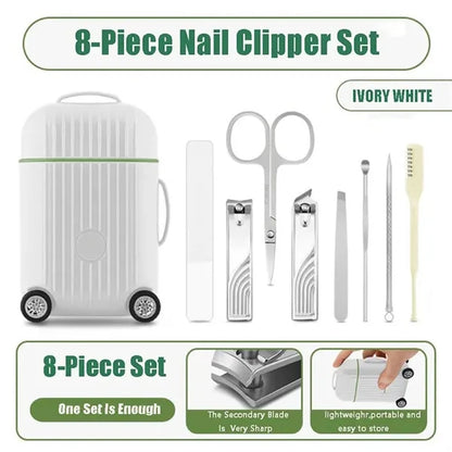8-Piece Mini Suitcase Nail Clipper Set