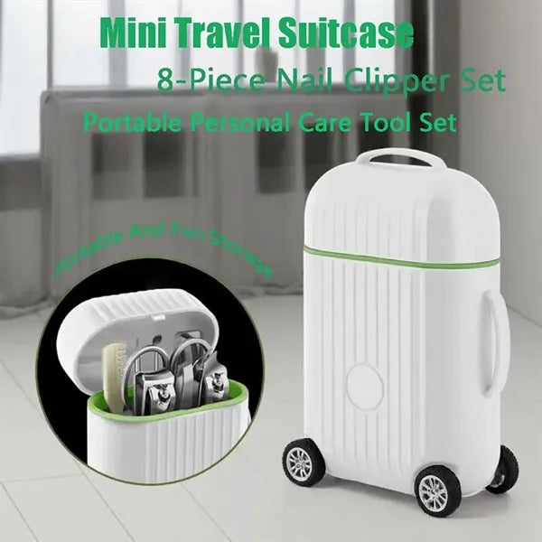8-Piece Mini Suitcase Nail Clipper Set