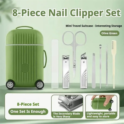 8-Piece Mini Suitcase Nail Clipper Set