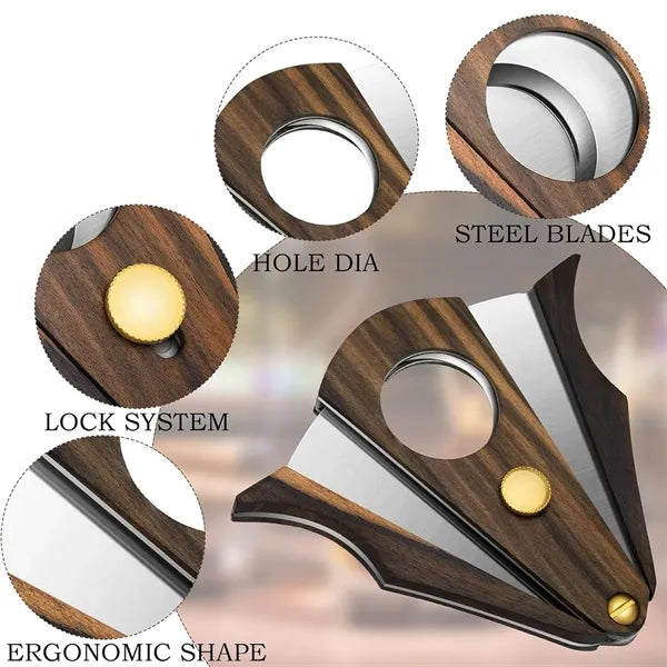 Stainless Steel Wood Cigar Cutter