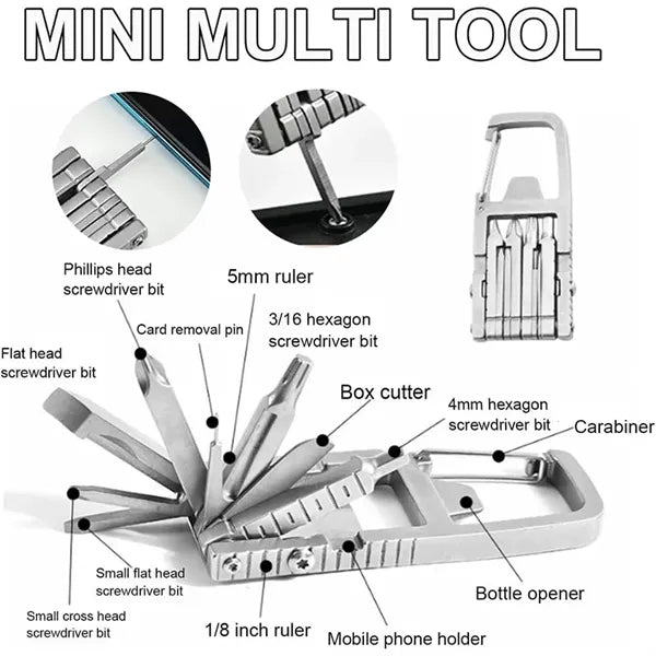 13-in-1 Keychain Multitool with Phone Stand