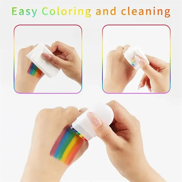 6-Color Rainbow Face Paint Stick