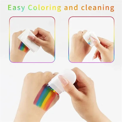 6-Color Rainbow Face Paint Stick
