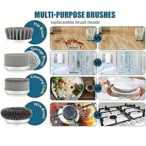 Electric Spin Scrubber With 5 Brush Heads