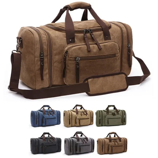 Large Canvas Duffel Travelling Overnight Weekender Bag
