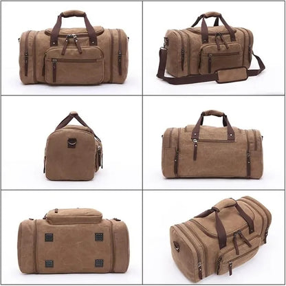 Large Canvas Duffel Travelling Overnight Weekender Bag