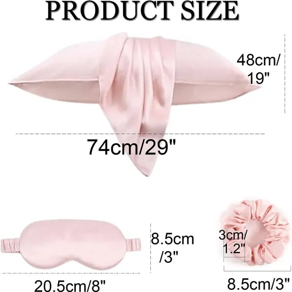 Real Silk Bedding Pillowcase Eye Mask Travel Set Gift