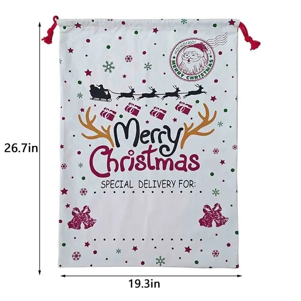 Personalized Santa Gift Bag with Drawstring