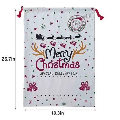 Personalized Santa Gift Bag with Drawstring