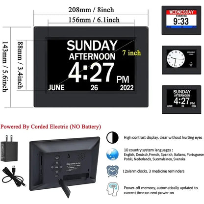 Digital Calendar Alarm Clock Picture Frame