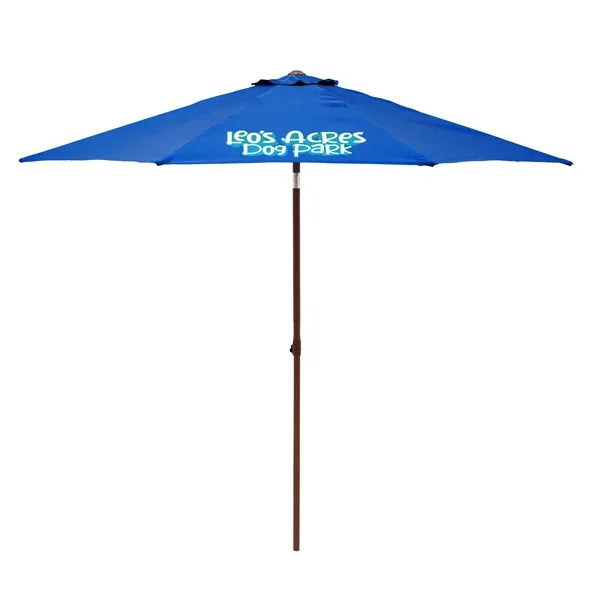 9' Wood Look Tilting Market Umbrella Kit (1 Imprint)