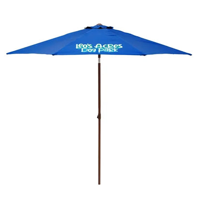 9' Wood Look Tilting Market Umbrella Kit (1 Imprint)