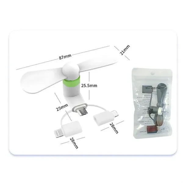 Mini USB Fan Portable Multi-Port Cooling Accessory
