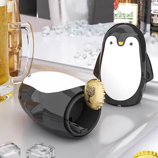 Penguin Bottle Opener with Magnetic Cap Catcher