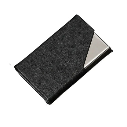 Leather And Stainless Steel Magnetic Business Card Holder