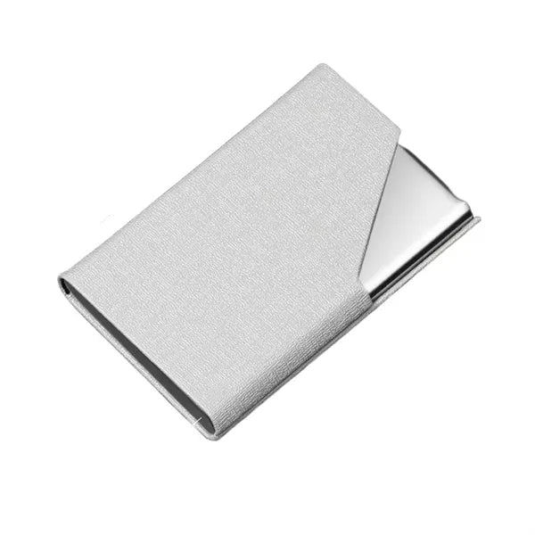 Leather And Stainless Steel Magnetic Business Card Holder