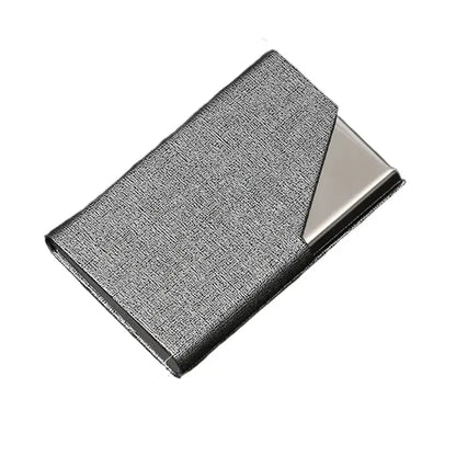 Leather And Stainless Steel Magnetic Business Card Holder