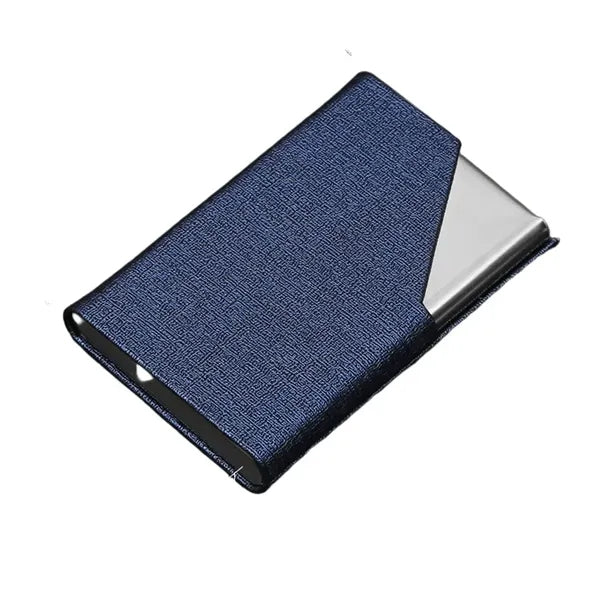 Leather And Stainless Steel Magnetic Business Card Holder