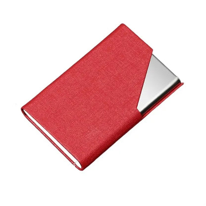 Leather And Stainless Steel Magnetic Business Card Holder