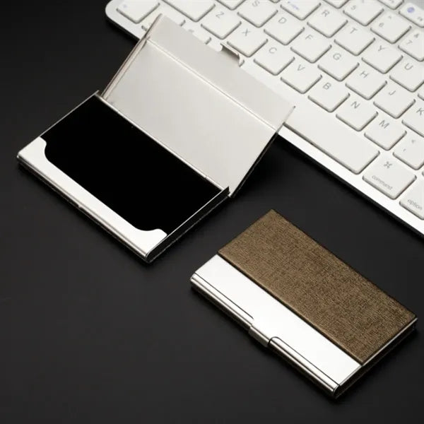 Stainless Steel Business Card Holder With Buckle Closure