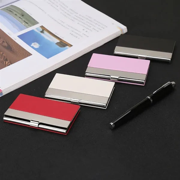 Stainless Steel Business Card Holder With Buckle Closure