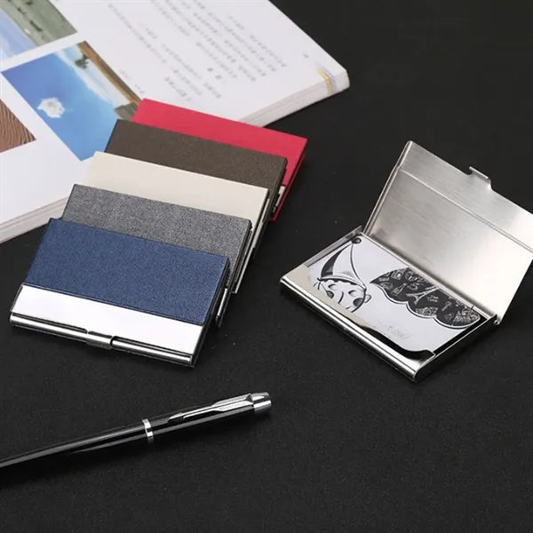 Stainless Steel Business Card Holder With Buckle Closure