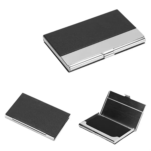 Stainless Steel Business Card Holder With Buckle Closure
