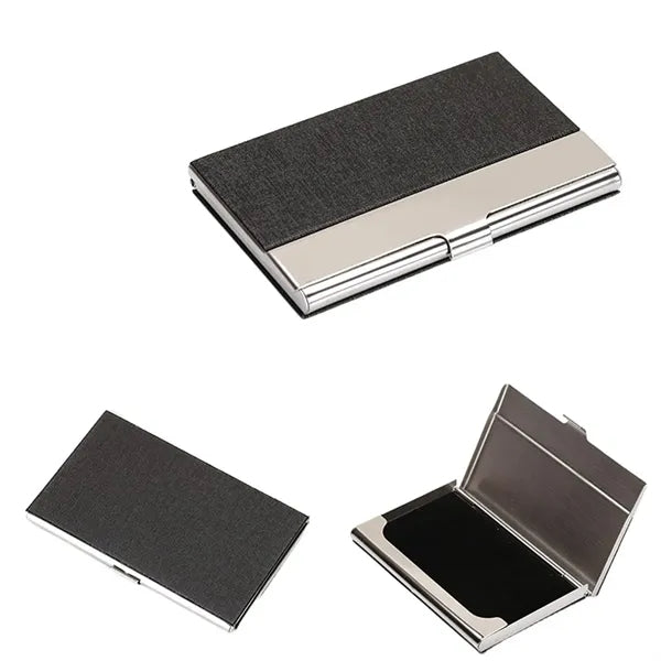 Stainless Steel Business Card Holder With Buckle Closure