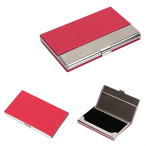 Stainless Steel Business Card Holder With Buckle Closure