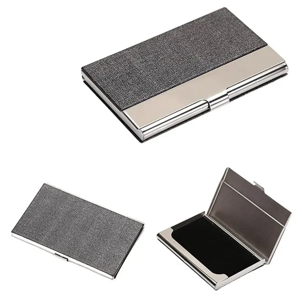Stainless Steel Business Card Holder With Buckle Closure