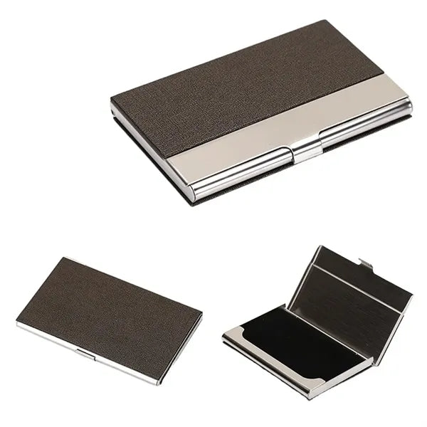 Stainless Steel Business Card Holder With Buckle Closure