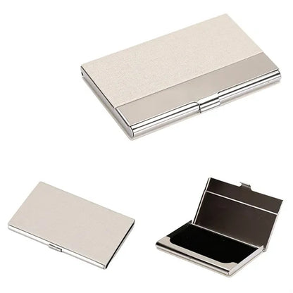 Stainless Steel Business Card Holder With Buckle Closure