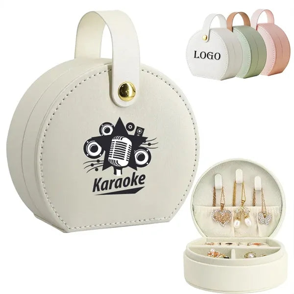 Portable Buckle Leather Jewelry Box