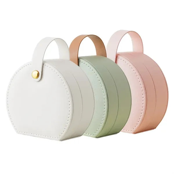 Portable Buckle Leather Jewelry Box