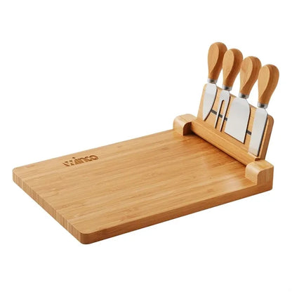 5 Piece Magnetic Bamboo Cheese Board Charcuteri Set