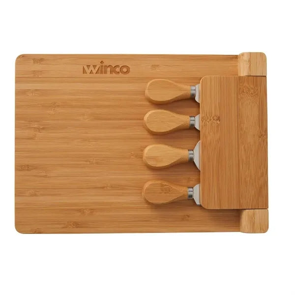 5 Piece Magnetic Bamboo Cheese Board Charcuteri Set
