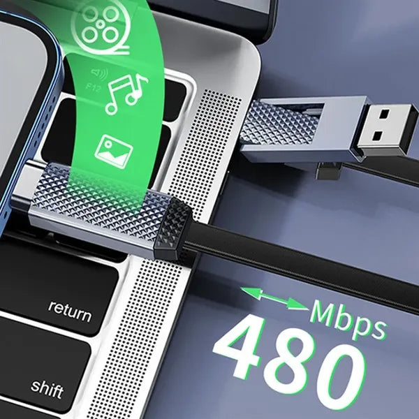 4 In 1 Lanyard Keychain Magnetic Fast Charging Data Cable