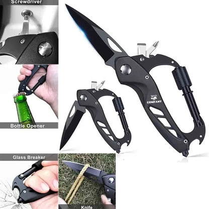 Multitool Carabiner with Folding Pocket Knife