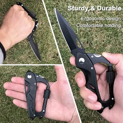 Multitool Carabiner with Folding Pocket Knife