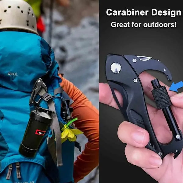 Multitool Carabiner with Folding Pocket Knife