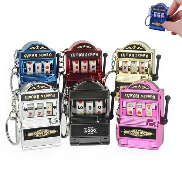 Mini Slot Machine Keychain Pull Lever
