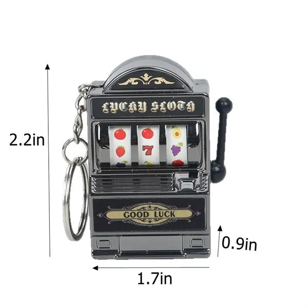 Mini Slot Machine Keychain Pull Lever
