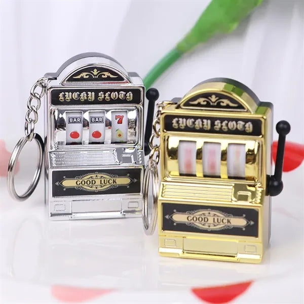 Mini Slot Machine Keychain Pull Lever