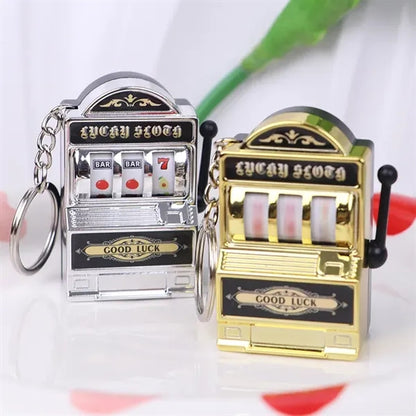 Mini Slot Machine Keychain Pull Lever
