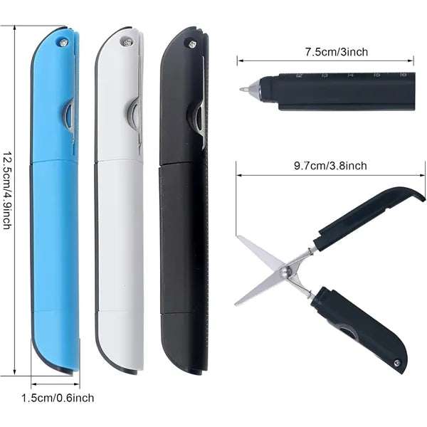 Multifunction Ballpoint Pen with Foldable Scissors
