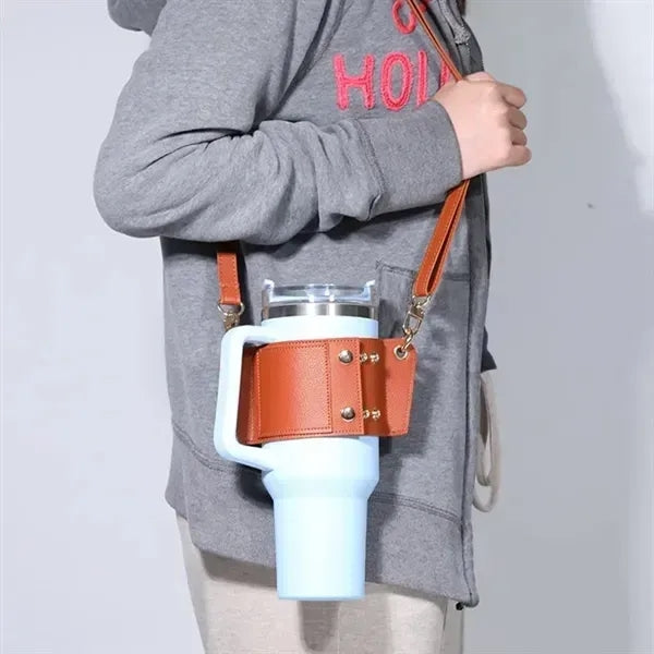 Leather Carrier Strap for Stanley 40 & 30OZ Tumbler