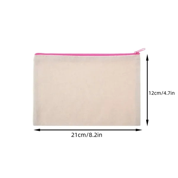 Multipurpose Canvas Cosmetic Bag with Zipper