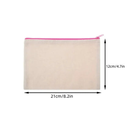 Multipurpose Canvas Cosmetic Bag with Zipper