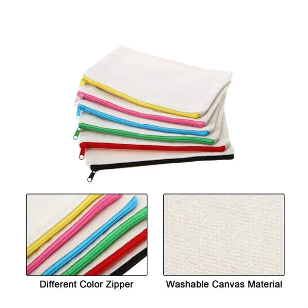 Multipurpose Canvas Cosmetic Bag with Zipper