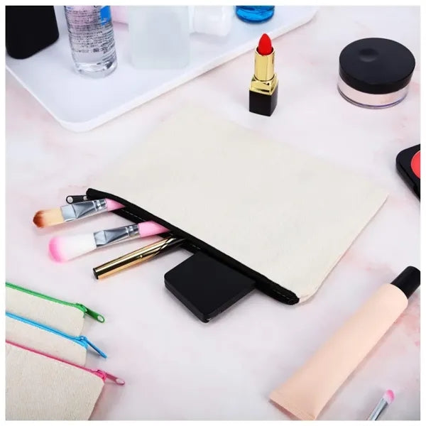 Multipurpose Canvas Cosmetic Bag with Zipper